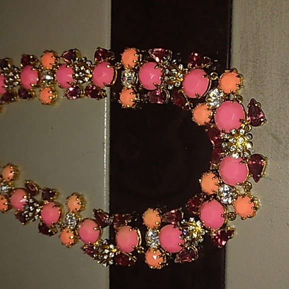 J Crew Brulee Coral Statement Necklace BARBIE PINK - Picture 8 of 15